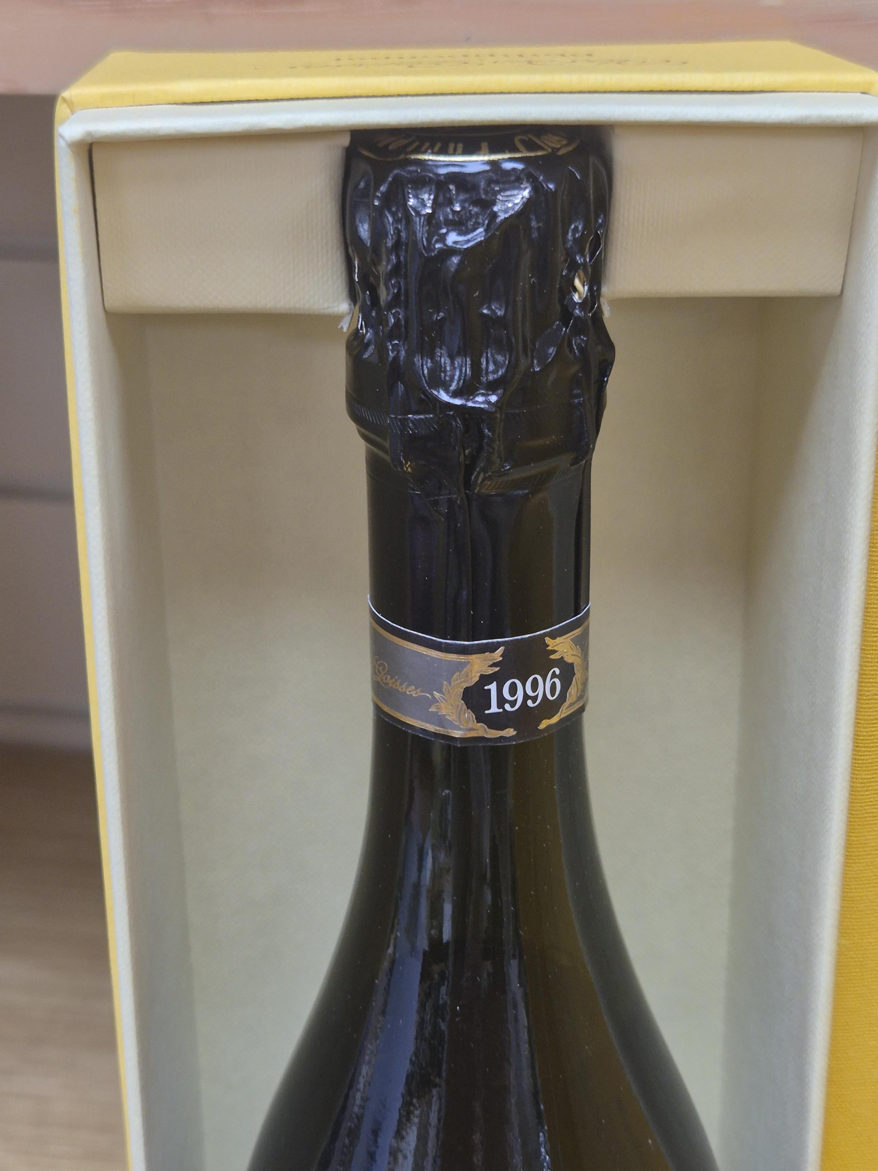 A bottle of Clos des Goisses Champagne, 1996, cased